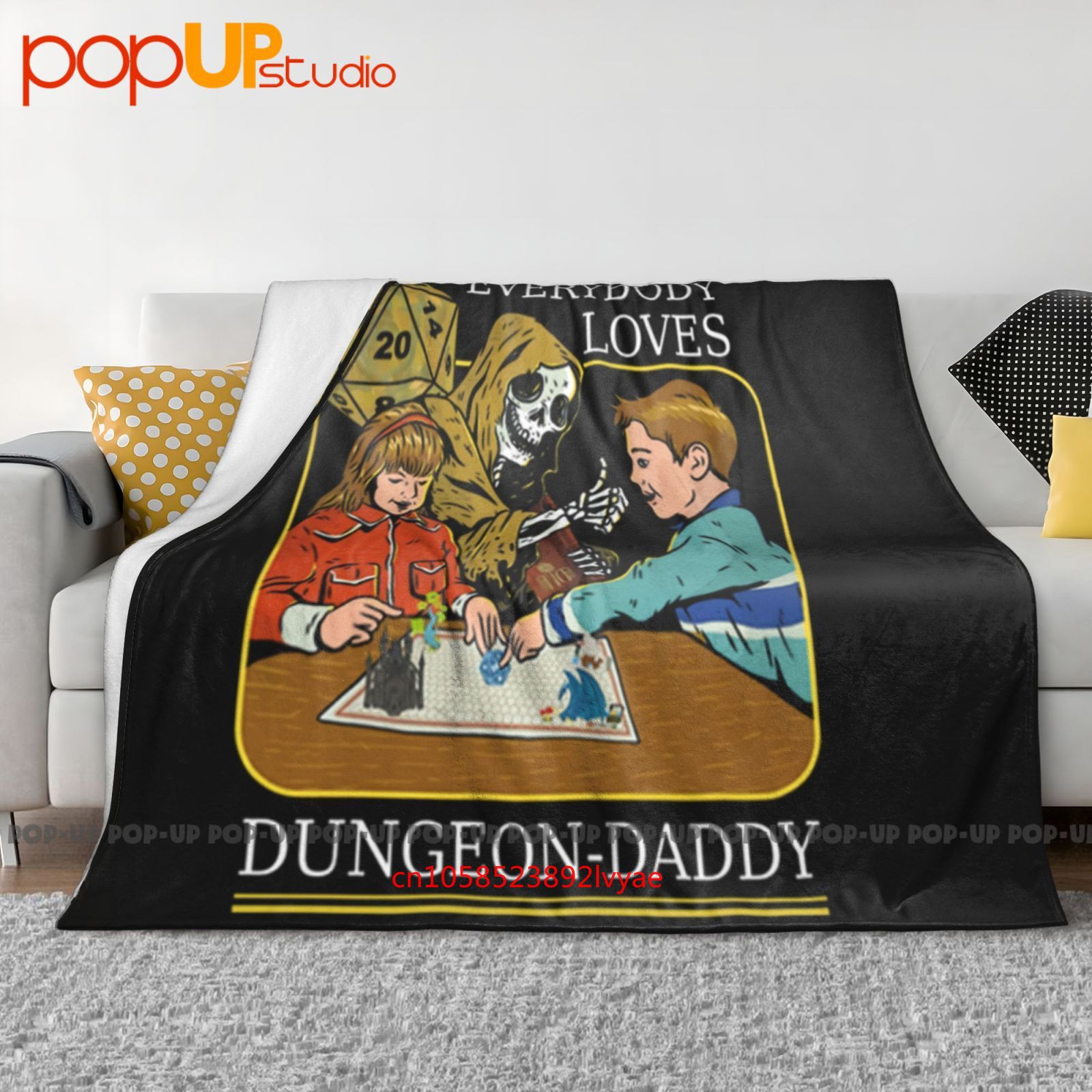 Board Game Quilt - Rpg D20 Dice Dungeon Daddy Fantasy