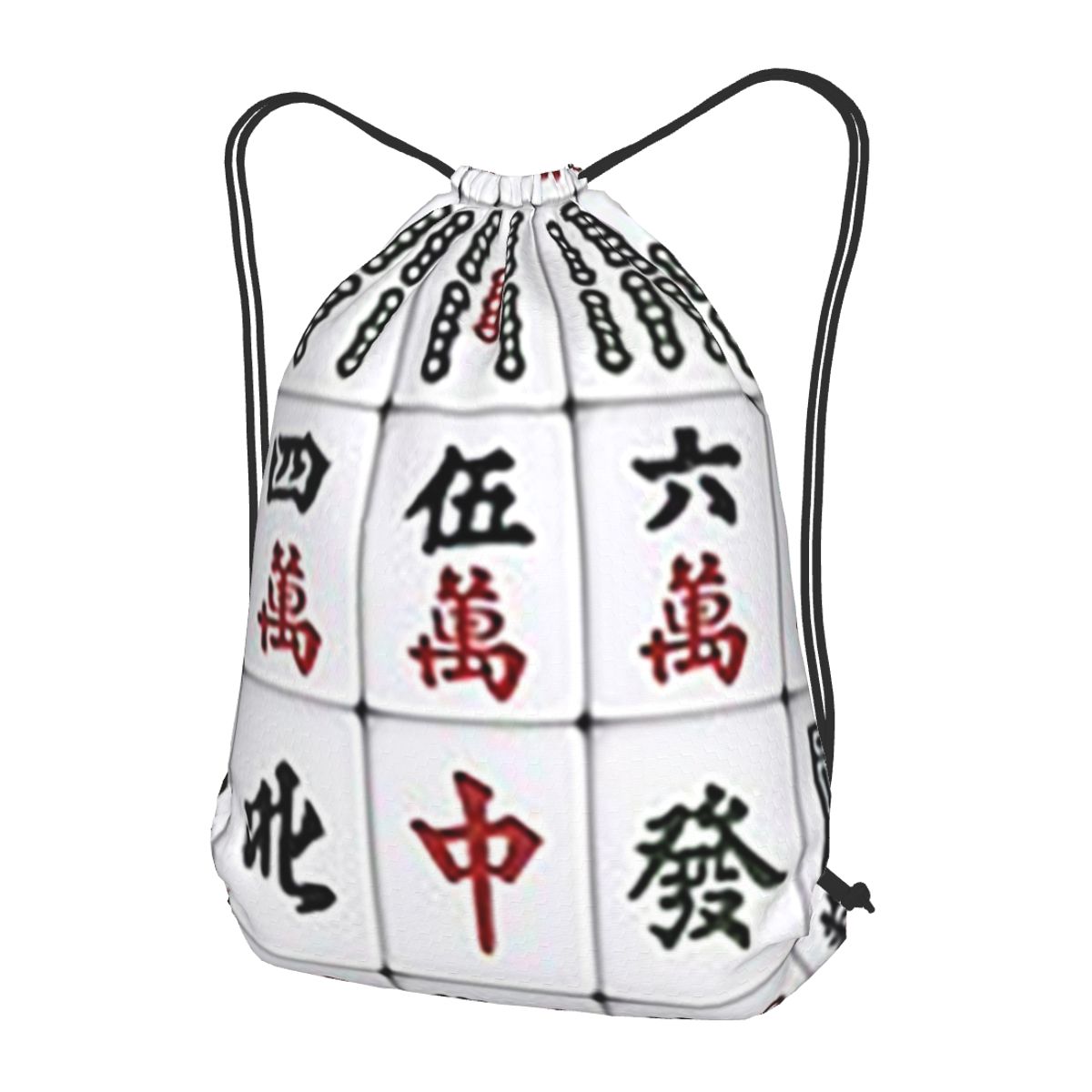 Mahjong Tile Pattern Backpacks - Tile Bag Drawstring 评论和价格