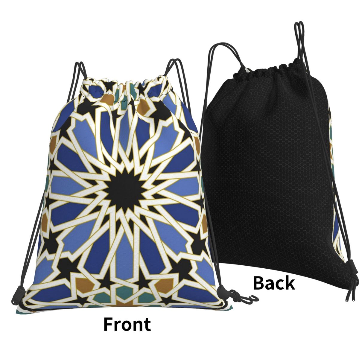 Arabic Tile I Backpacks Multi- - Tile Bag Drawstring 评论和价格
