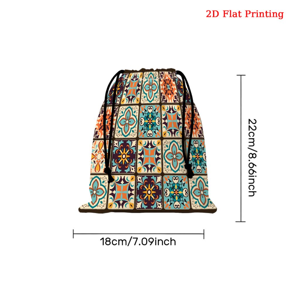 1pc Vintage Geometric Tile Pat - Tile Bag Drawstring 评论和价格