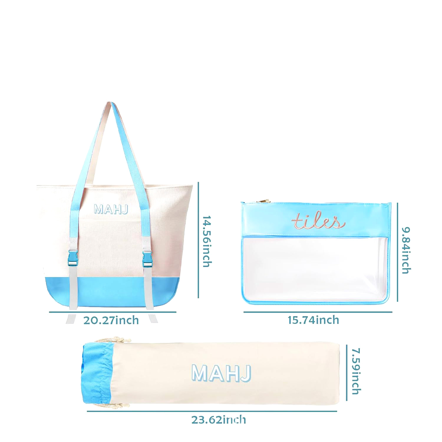 Canvas Tote Bag Set for Mahjon - Tile Bag Drawstring 评论和价格