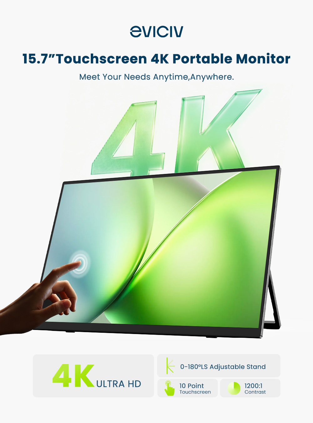 EVICIV 4K Portable Monitor 10- - Board Game Pc 评论和价格