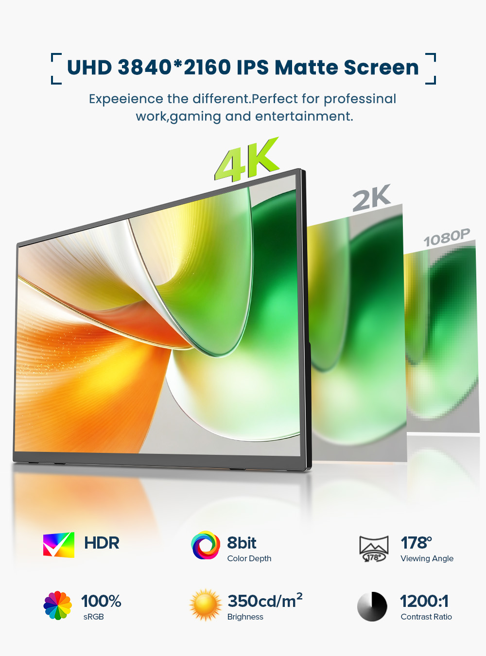 EVICIV 4K Portable Monitor 10- - Board Game Pc 评论和价格