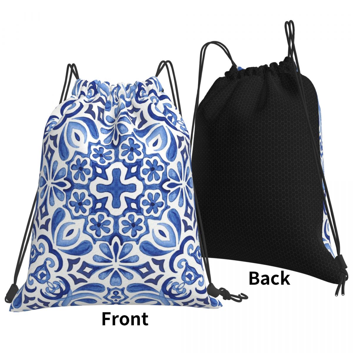 Mediterranean Mosaic Tiles Azu - Tile Bag Drawstring 评论和价格