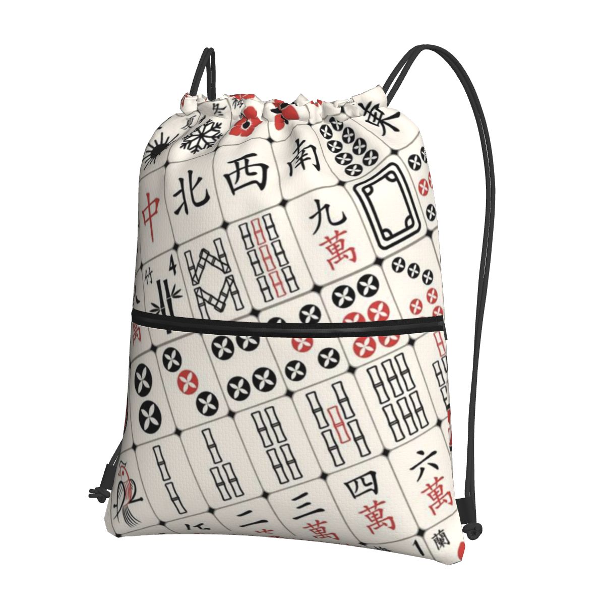 Mahjong Tile Pattern Backpacks - Tile Bag Drawstring 评论和价格